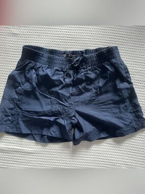 Vince Navy Blue High-Waist Drawstring Shorts